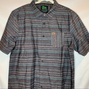 Hippy Tree Surf Men’s XXL Striped Shirt Gray Red